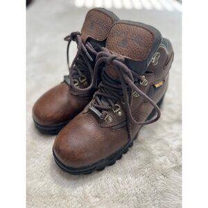 Redhead Bone dry womens 9M Brown Leather Hiking Boots With Gore-Tex & Lug Sole